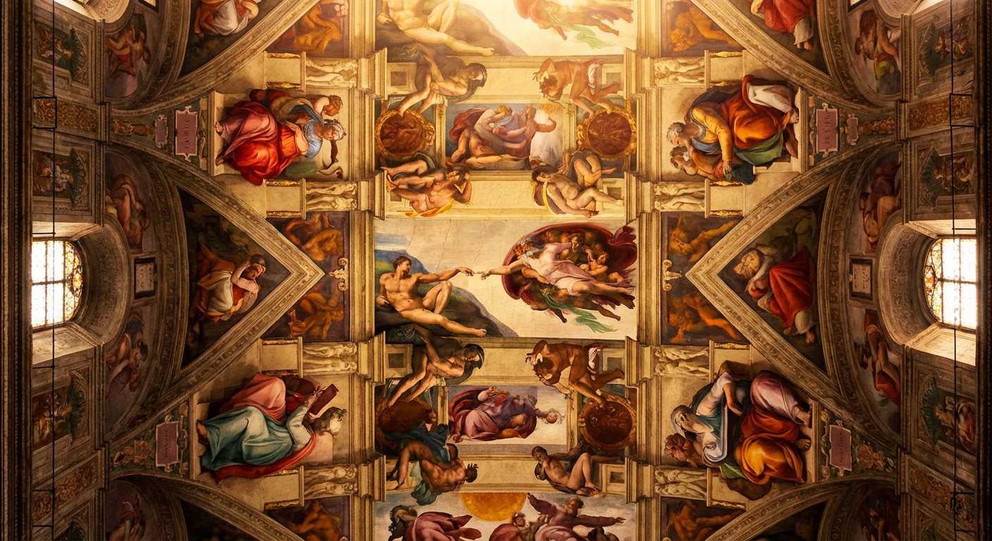 Vatican Museums with the Sistine Chapel ceiling by Michelangelo